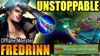 100% UNSTOPPABLE!! FREDRINN MOST OP OFFLANER BUILD | FREDRINN MOBILE LEGENDS