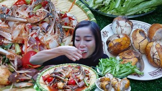 ตำปูม้า ไข่ลูก หลังฝนตก ยามเเลงๆ14/10/64