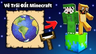 Minecraft Bedwars, Nhưng Vẽ Trái Đất Được Đồ Vip Và Kiếm Nguyền Rủa Siêu Mạnh Troll Noob Team