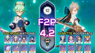 [F2P] Sucrose National & Lynette Aggravate - Spiral Abyss 4.2 - Genshin Impact