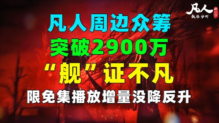 “舰”证不凡，限免集播放增量没降反升！凡人周边众筹突破2900万！《凡人修仙传》每日数据增量