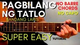 BANDANG LAPIS - PAGBILANG NG TATLO CHORDS (EASY GUITAR TUTORIAL) for BEGINNERS