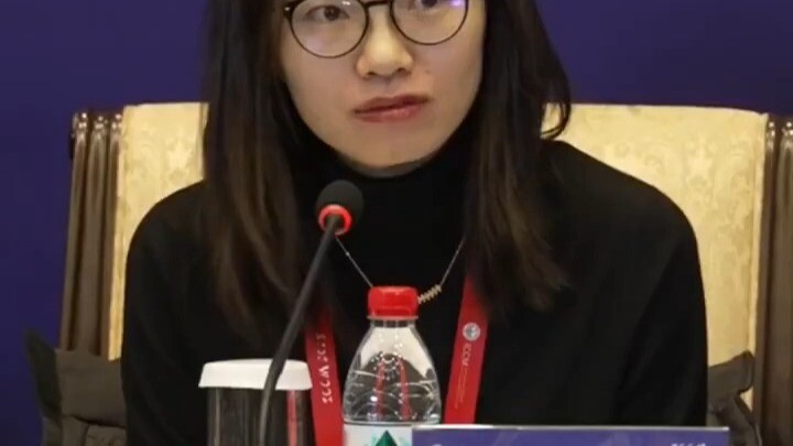 A reporter asked Wang Hong whether she plans to return to China for her career.