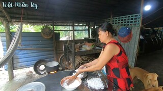 Trời mưa suốt ngày ở nhà nấu bánh canh tôm ăn || việt miền tây