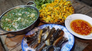 Hai ống trúm 2 em nữa kí. Lẩu lươn bông điên điển - Bin Đen Miền Tây # 291