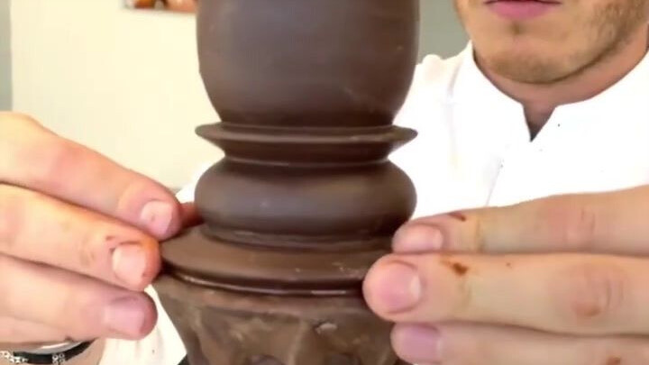 Chocolate harp created by French pastry master Amaury Guichon