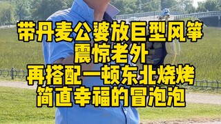 The giant kite I brought back from China finally took flight in Denmark, shocking the Danes! #Danish