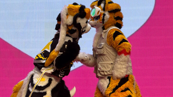 Help! Duck neck and Cloud Lion actually kissed on stage 【bilibilionly】