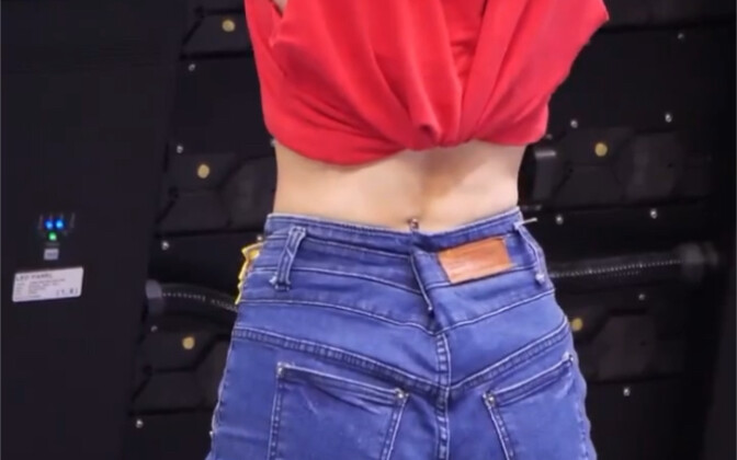 后背视角 李多慧 啦啦队完美身材