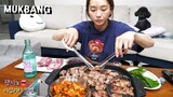 리얼먹방:) 돼지뽈살구이 ★ 대파 초장소스 (ft.소주)ㅣKorean BBQ (Grilled pork cheek)ㅣREAL SOUNDㅣASMR MUKBANGㅣ