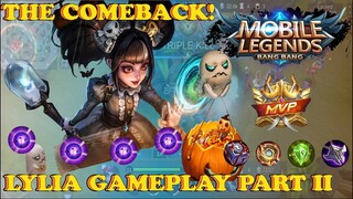 UNLI BOMBS EXPLOSION ON LYLIA'S AMAZING AND UNSTOPABBLE GAMEPLAY(EPIC COMEBACK!)PART 2-MLBB|2021|