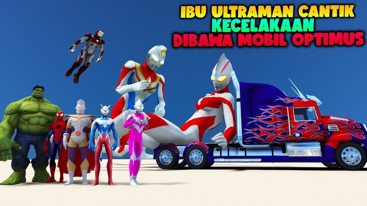 IBU ULTRAMAN CANTIK KECELAKAAN DIBAWA PAKAI MOBIL TRANSFORMER, ULTRAMAN CANTIK SEDIH -GTA 5 ULTRAMAN
