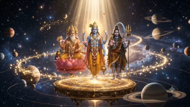 Cosmic Dance of the Trimurti: Divine Balance of the Universe.