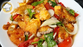ยำไข่ดาว เมนูไข่ง่ายๆ สูตรน้ำยำกลมกล่อม อร่อยจริงลองเลย | Thai Spicy Fried Egg Salad | ครัวปรุงอร่อย