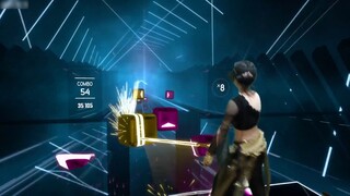 (เกม Beat Saber) สไตล์แปลกใหม่ ระดับยาก ในเพลง Burning Sands 