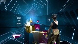 Beat Saber dengan lagu "Burning Sands" level sulit