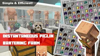 Simple & Easy Piglin Bartering farm tutorial (Instant trades!) Minecraft Bedrock/Pocket Edition