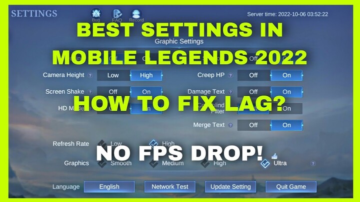 HOW TO FIX LAG IN MOBILE LEGENDS 2022 FOR SMOOTH GAMEPLAY! FIX FPS DROP MLBB