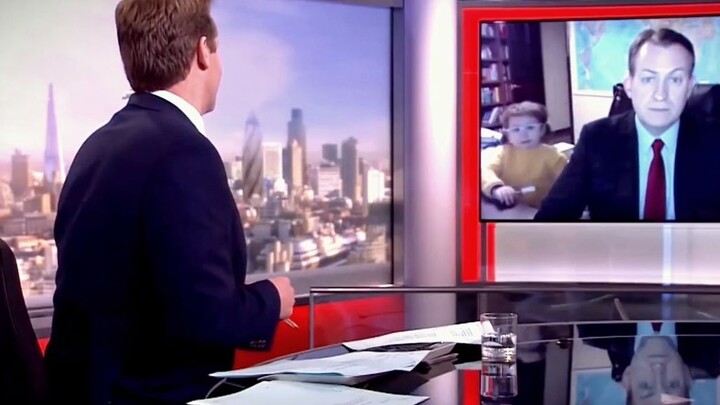 Dad’s in a serious interview—then this adorable kid strolls right in and steals the spotlight, leavi