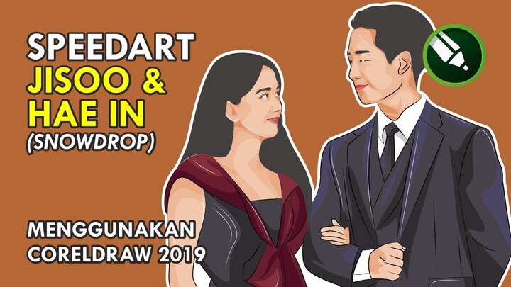 DRAWING VECTOR JISOO & JUNG HAE IN FROM SNOWDROP WITH CORELDRAW (2X SPEED PROGRESS)