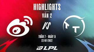 WBG vs TT | Highlights - Game 2 | Tuần 7 Ngày 5 | LPL Mùa Hè 2022