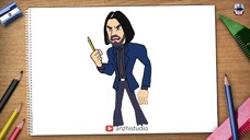 Drawing John Wick in Teen Titans Go! style #johnwick4 #johnwick #teentitansgo #shorts #keanureeves