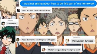 haikyuu texts - KArAsunO boYs has WHAT? (ft: my hero academia)