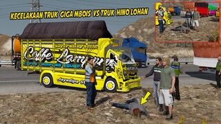 KECELAKAAN TRUK GIGA VS TRUK HINO TRONTON, GARA GARA PECAH BAN