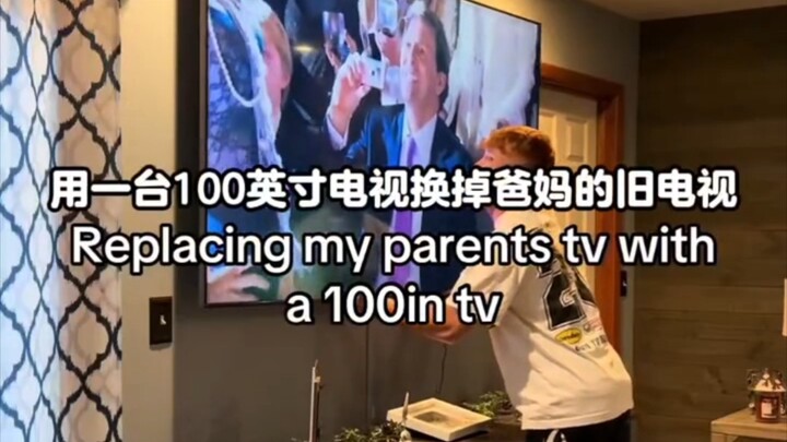 Mengganti televisi besar untuk orang tua, lihatlah reaksi mereka!