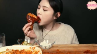 Đùi gà rán Jamaica BBQ và Doria kim chi thịt xông khói phần 1 #mukbang