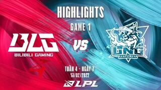 BLG vs LNG | Highlights - Game 1 | Tuần 4 Ngày 7 | LPL Mùa Xuân 2022