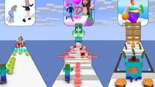 Monster School ALL RUNNING GAME CHALLENGE - Minecraft Animation