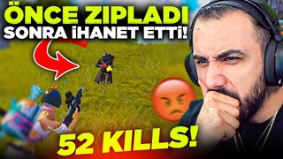 ÖNCE ZIPLADI SONRA VURDU!! 😡 HAYATIMDA GÖRDÜĞÜM EN BÜYÜK İHANET!! 52 KILLS | PUBG MOBILE