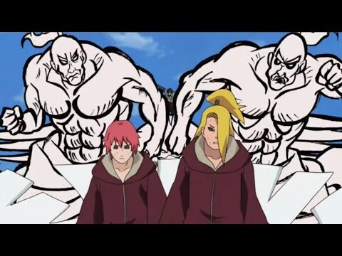 Kankuro,omoi dan sai vs Edo tensei deidara,shin dan sasori (sub indo)