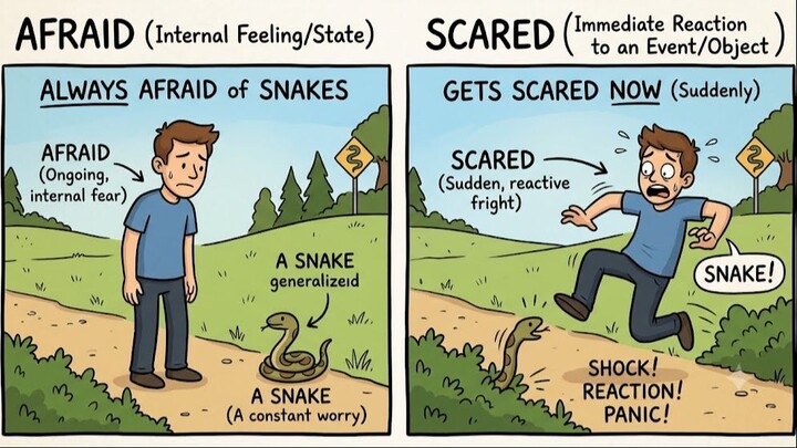 #102 Afraid 与 Scare -- 用五星词汇搭建法掌握它们