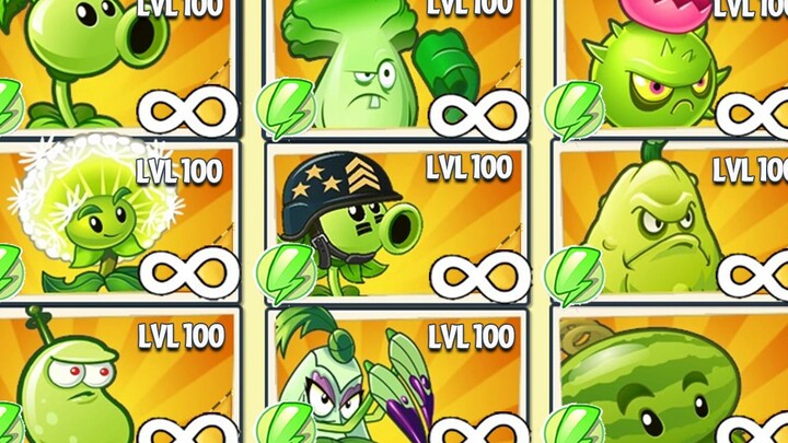 PvZ 2 Challenge - Green Plants and Other Plants Level 100 vs. Half-Body Zombies Level 100 - Which is
