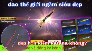 Garena free fire| mở hộp bánh ngọt review dao thế giới ngầm siêu đẹp, chỉ với 200 kim cương