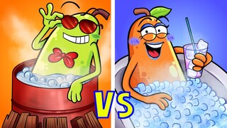 Tantangan Panas vs Dingin || Tantangan Seru oleh Sepasang Pir