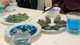 Challenging myself to cook an all-blue feast for my family