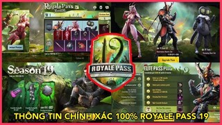 THÔNG TIN VIDEO ROYALE PASS SEASON 19 CHÍNH XÁC 100%, TỪ LEVEL 1 ĐẾN 100 CỰC ĐẸP || PUBG MOBILE