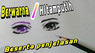 Tutorial cara gambar mata anime untuk pemula,.mudah