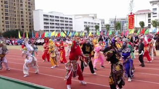 潮阳区第九届中小学田径运动会之潮汕英歌舞