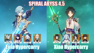 C0 Eula Hypercarry & C0 Xiao Hypercarry | Spiral Abyss 4.5 | Genshin Impact