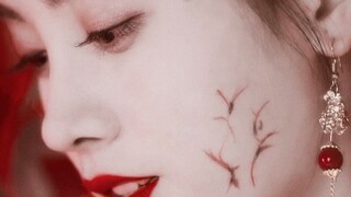 Happy｜Group portrait of the main wedding dress｜Dressed in red, eyebrows painted and lips painted｜Two