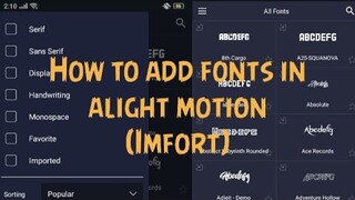 How to add fonts in Alight Motion (Import Simple)