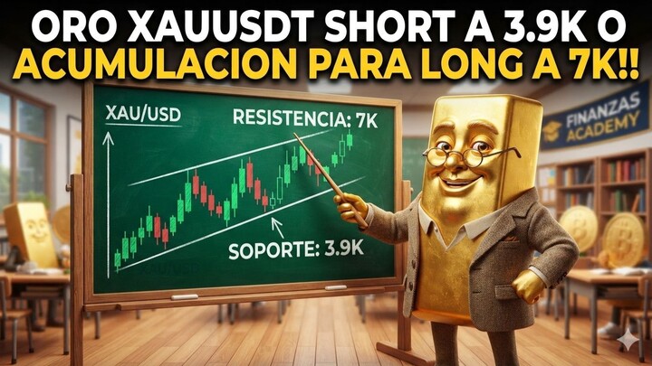 ORO XAUUSDT: ¿Short a 3.9K o Long a 7K? Niveles clave (Diario y 30m)