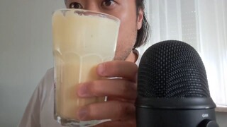 ASMR EATING SOUNDS - BANANA & LASSI DRINK