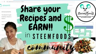 Share your Recipes on SteemFoods Community and EARN!! $$