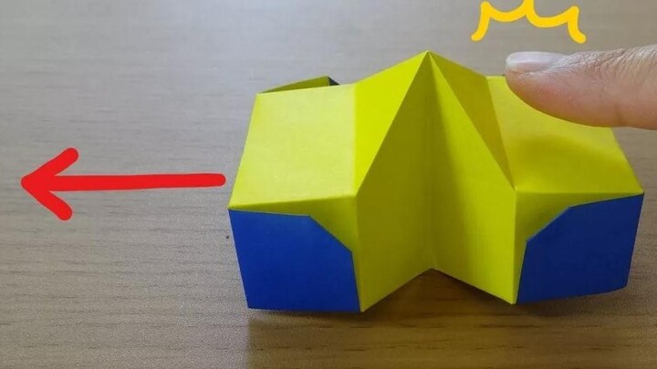 Magical and fun origami bumper car toy, touch it and move forward, what is the principle?