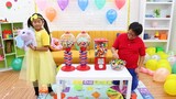 Emma Pretend Play with Colorful Gumball Machine and Sweet Candy Toys for Kids